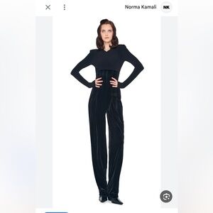 Norma  Kamali pleated velvet high trousers
